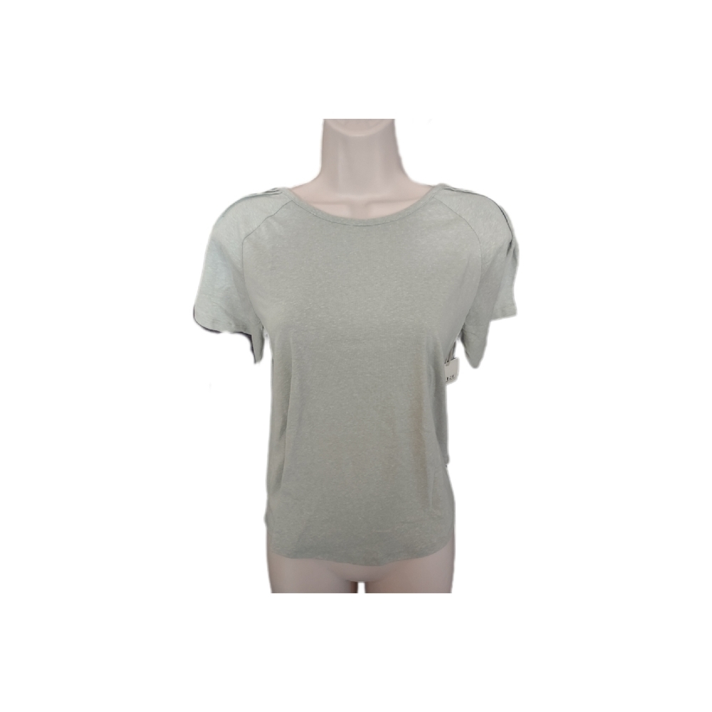 New Medium PinTuck Shoulder Tee in Sage Green